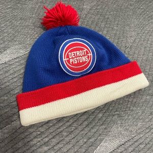 Red, white, blue Detroit Pistons Beanie